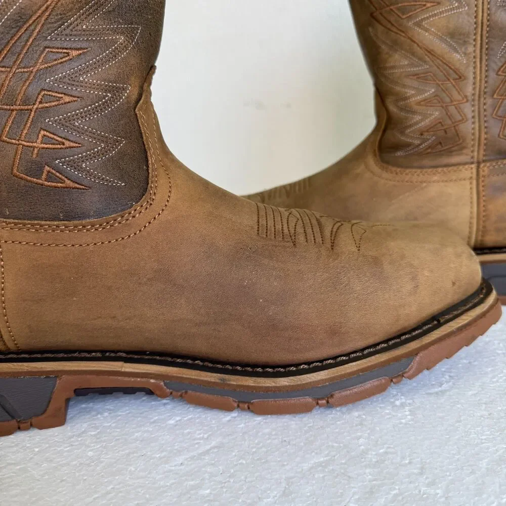 Irish Setter Men's Marshall 83912 Work Boots 14D Brown Leather Steel Toe Safety